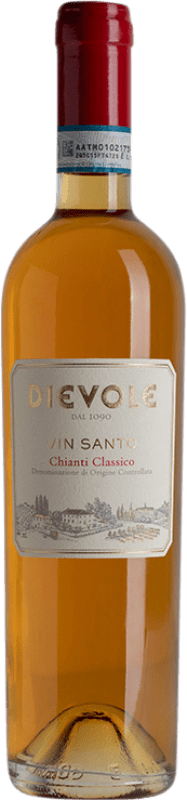 45,95 € Бесплатная доставка | Сладкое вино Dievole Vin Santo Классический D.O.C.G. Chianti Италия Malvasia — Мальвасия, Trebbiano — Треббиано Средняя бутылка 50 cl