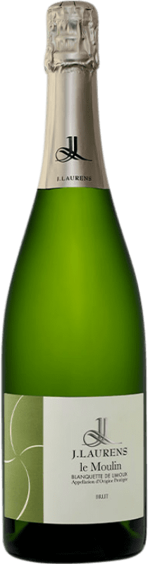 10,95 € Envío gratis | Espumoso blanco Domaine J. Laurens Le Moulin Brut A.O.C. Blanquette de Limoux Francia Chardonnay, Mauzac Botella 75 cl