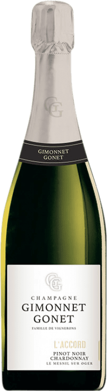 36,95 € Бесплатная доставка | Белое игристое Gimonnet Gonet L'Accord Tradition A.O.C. Champagne шампанское Франция Pinot Black, Chardonnay бутылка 75 cl