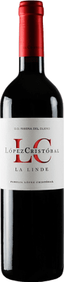 13,95 € Free Shipping | Red wine López Cristóbal La Linde D.O. Ribera del Duero Castilla y León Spain Tempranillo, Merlot Bottle 75 cl