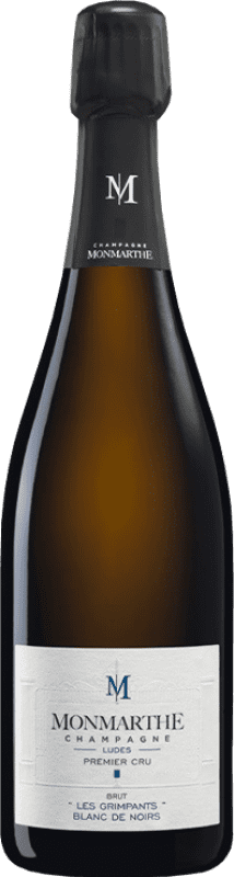 69,95 € Envio grátis | Espumante branco Monmarthe Les Grimpants Blanc de Noirs Premier Cru A.O.C. Champagne Champagne França Pinot Preto, Chardonnay Garrafa 75 cl