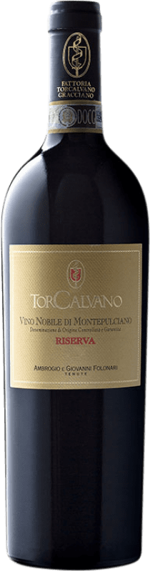 32,95 € Бесплатная доставка | Красное вино Torcalvano Резерв D.O.C.G. Vino Nobile di Montepulciano Италия Prugnolo Gentile бутылка 75 cl