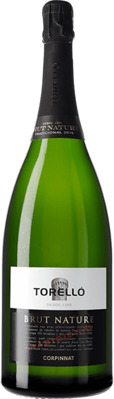 58,95 € Бесплатная доставка | Белое игристое вино Torelló Brut Nature — Брют Натюр Традиционный Corpinnat Каталония Испания Macabeo — Макабео, Xarel·lo — Шарелло, Parellada — Парельяда Бутылка Магнум 1,5 L
