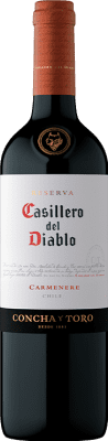 10,95 € Spedizione Gratuita | Vino Rosso Concha y Toro Casillero del Diablo Riserva I.G. Valle Central Central Valley Chile Carmenère 75 cl
