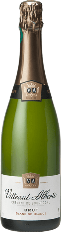14,95 € 送料無料 | 白のスパークリングワイン Vitteaut Alberti Brut — ブリュット Blanc de Blancs A.O.C. Crémant de Bourgogne ブルゴーニュ フランス Chardonnay — シャルドネ, Aligoté — アリゴテ 75 cl