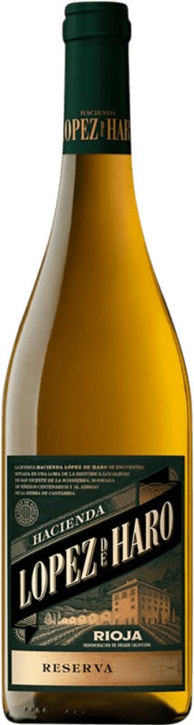 21,95 € Envío gratis | Vino Blanco Hacienda López de Haro Reserva D.O.Ca. Rioja La Rioja España Tempranillo, Garnacha, Viura, Malvasía, Torrontés 75 cl