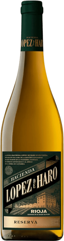 16,95 € Free Shipping | White wine Hacienda López de Haro Blanco Reserve D.O.Ca. Rioja The Rioja Spain Viura, Malvasía, Grenache White, Torrontés, Tempranillo White Bottle 75 cl