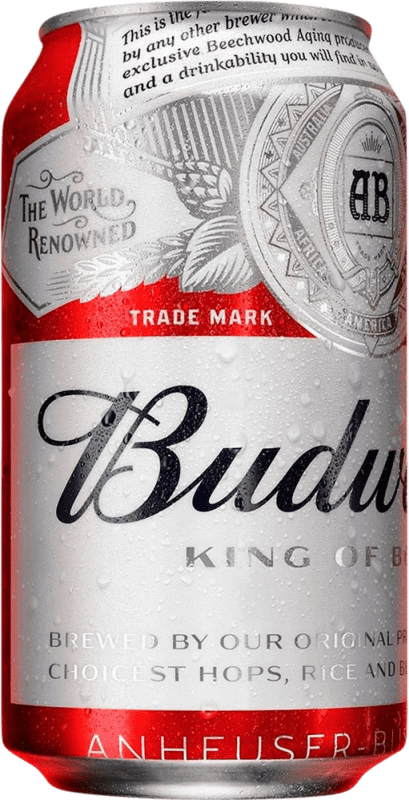 44,95 € 送料無料 | 24個入りボックス ビール Budweiser アメリカ アルミ缶 33 cl