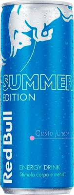 52,95 € Envio grátis | Caixa de 24 unidades Refrescos e Mixers Red Bull Energy Drink Baya de junio Espanha Lata 25 cl