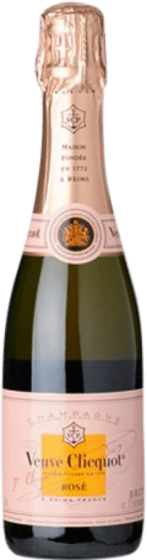 38,95 € Бесплатная доставка | Розовое игристое Veuve Clicquot Rosé брют A.O.C. Champagne шампанское Франция Pinot Black, Chardonnay, Pinot Meunier Половина бутылки 37 cl