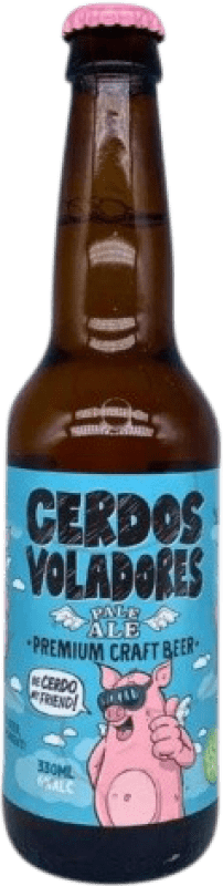 3,95 € 免费送货 | 啤酒 Barcelona Beer Cerdos Voladores Pale Ale 西班牙 三分之一升瓶 33 cl