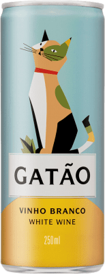 3,95 € Бесплатная доставка | Белое вино Borges Gatao Blanco Молодой I.G. Vinho Verde Vinho Verde Португалия Loureiro, Treixadura Алюминиевая банка 25 cl