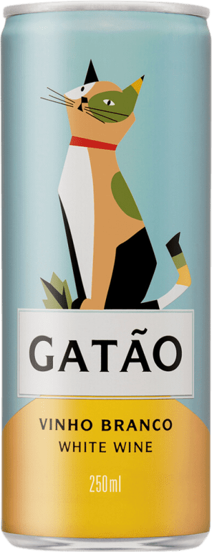 3,95 € 送料無料 | 白ワイン Borges Gatao 若い I.G. Vinho Verde ビンホベルデ ポルトガル Loureiro — ロウレイロ, Treixadura — トレイシャドゥーラ 缶 25 cl
