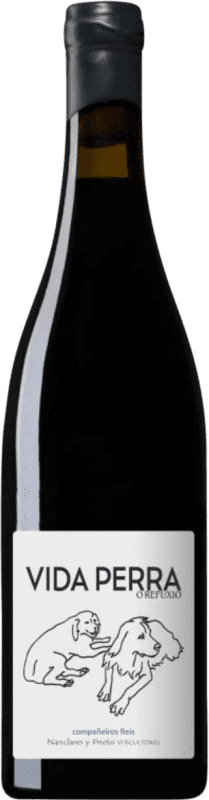 36,95 € Envío gratis | Vino tinto Nanclares Vida Perra D.O. Rías Baixas Galicia España Loureiro Botella 75 cl