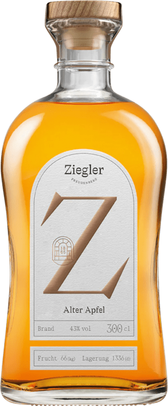 835,95 € Free Shipping | Pomace Brandy Ziegler Germany Special Bottle 3 L Apfel — Apple