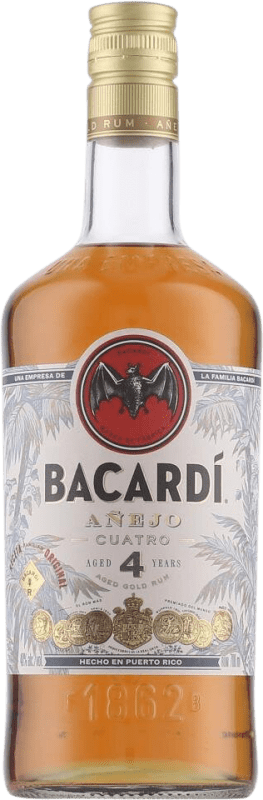 25,95 € Envio grátis | Rum Bacardí Añejo — Envelhecido Porto Rico 4 Anos Garrafa 70 cl