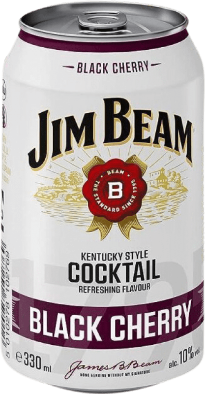 49,95 € 免费送货 | 盒装12个 饮料和搅拌机 Jim Beam Black Cherry 美国 铝罐 33 cl