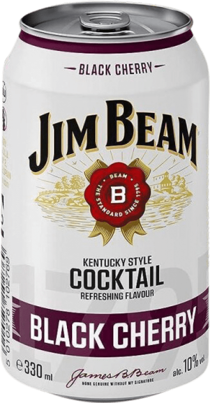 36,95 € Envío gratis | Caja de 12 unidades Mixer Jim Beam Estados Unidos Lata 33 cl Black Cherry — Cereza Negra
