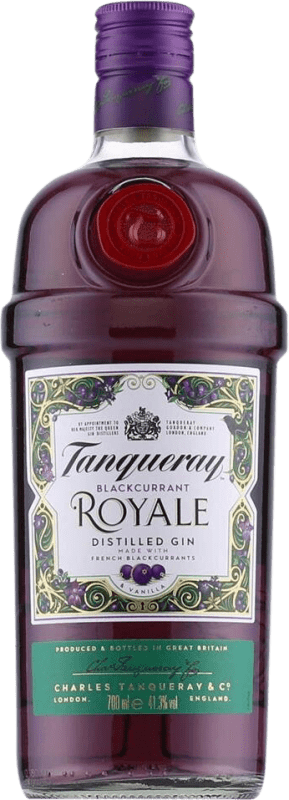 24,95 € Envio grátis | Genever Gin Tanqueray Royale — Real Reino Unido 70 cl Blackcurrant — Groselha Preta, Vanilla — Baunilha