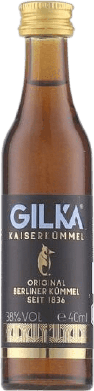 2,95 € Envío gratis | Licor de Hierbas Gilka Kaiser Alemania Bio — Biológico Botellín Miniatura 4 cl Kümmel — Alcaravea, Menthe — Menta
