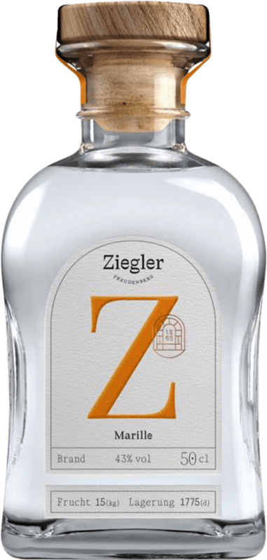 147,95 € Free Shipping | Pomace Brandy Ziegler Germany Medium Bottle 50 cl Marille — Apricot