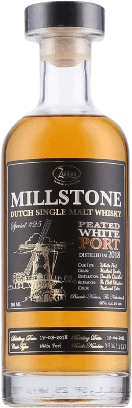 66,95 € Free Shipping | Single Malt Whisky Zuidam Millstone White Port Dutch Peated Netherlands Bottle 70 cl