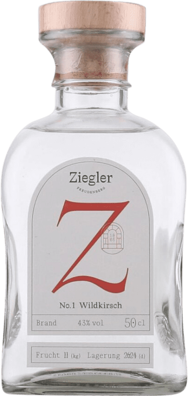 132,95 € Envio grátis | Aguardente Orujo Ziegler Nº 1 Wildkirsch Alemanha Garrafa Medium 50 cl