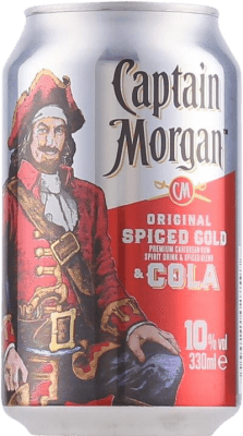 31,95 € Envío gratis | Caja de 12 unidades Mixer Captain Morgan Puerto Rico Lata 33 cl Cola, Rum — Ron