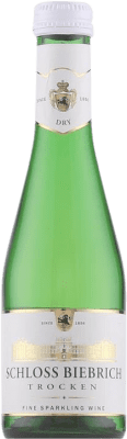 3,95 € Free Shipping | White sparkling Schloss Biebrich Sekt Dry Germany Small Bottle 20 cl