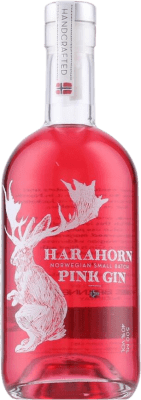 36,95 € Kostenloser Versand | Genever Gin Harahorn Small Batch, Pink — Rosé Norwegen Medium-Flasche 50 cl