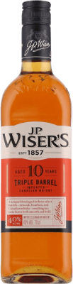 21,95 € Envío gratis | Whisky Blended J.P. Wisers Triple Barrel Canadá 10 Años Botella 70 cl