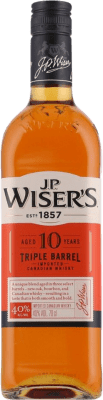 21,95 € Envio grátis | Whisky Blended J.P. Wisers Triple Barrel Canadá 10 Anos Garrafa 70 cl