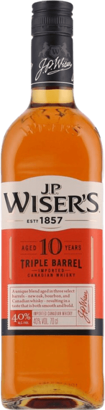 21,95 € Envio grátis | Whisky Blended J.P. Wisers Triple Barrel Canadá 10 Anos Garrafa 70 cl