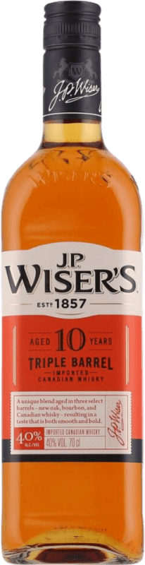 25,95 € Spedizione Gratuita | Whisky Blended J.P. Wisers Triple Cask — Tripla Botte Canada 10 Anni 70 cl