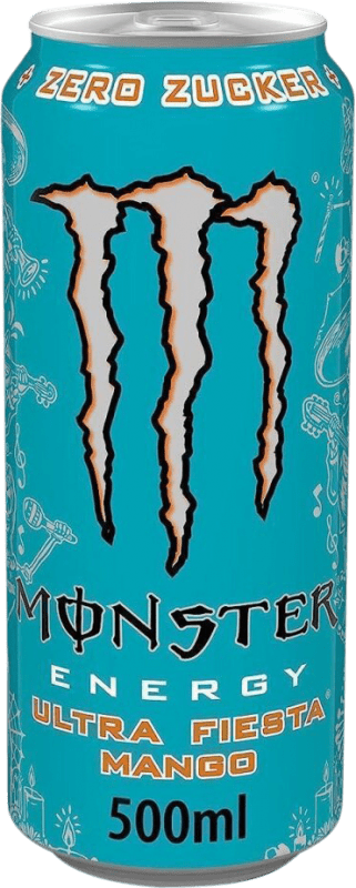 19,95 € Envio grátis | Caixa de 12 unidades Bebida Energética Monster Energy Ultra Fiesta Sem Açúcar Irlanda Garrafa Medium 50 cl Mango — Manga