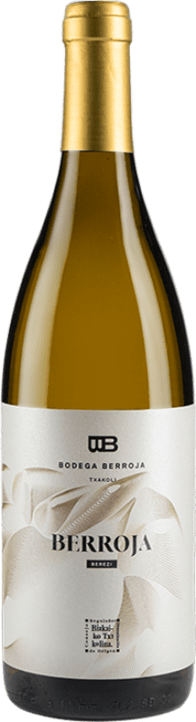 16,95 € Envío gratis | Vino blanco Berroja Txakoli D.O. Bizkaiko Txakolina España Riesling, Hondarribi Zuri Botella 75 cl
