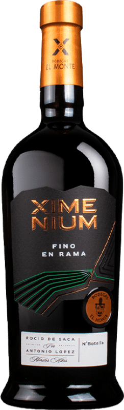 33,95 € Envio grátis | Vinho fortificado El Monte Ximenium Fino en Rama D.O. Montilla-Moriles Espanha Pedro Ximénez Garrafa 75 cl