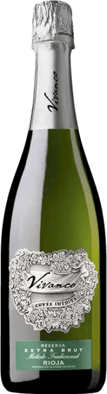 17,95 € Envio grátis | Espumante branco Vivanco Cuvée Inédita Extra Brut Reserva D.O.Ca. Rioja Espanha Viura, Chardonnay, Tempranillo Branco, Maturana Branca Garrafa 75 cl