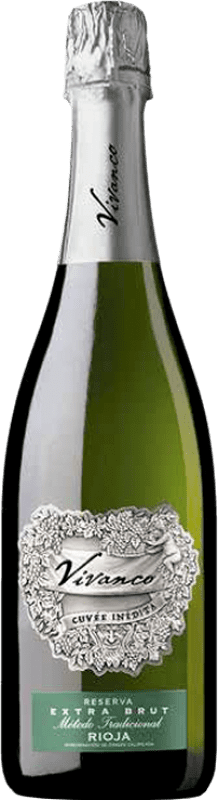 22,95 € 送料無料 | 白スパークリングワイン Vivanco Cuvée Inédita エキストラブラット 予約 D.O.Ca. Rioja スペイン Viura, Chardonnay, Tempranillo White, Maturana White ボトル 75 cl