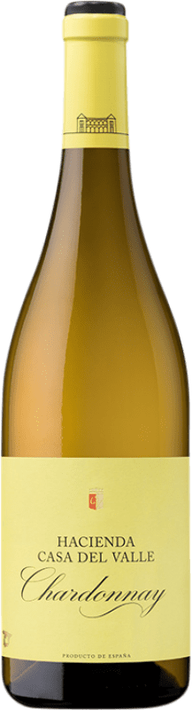 6,95 € Envio grátis | Vinho Branco Casa del Valle Hacienda I.G.P. Vino de la Tierra de Castilla Castela-Mancha Espanha Chardonnay 75 cl