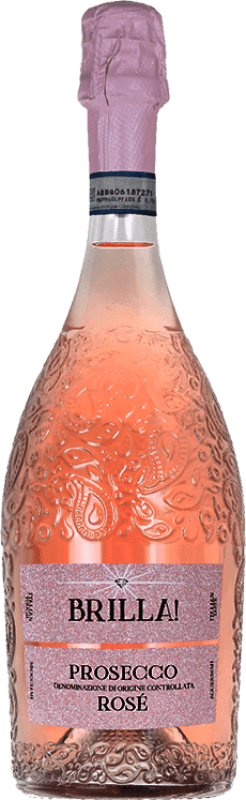 17,95 € Spedizione Gratuita | Spumante rosato Brilla Rosé D.O.C. Prosecco Italia Pinot Nero, Glera Bottiglia 75 cl