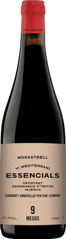 18,95 € Free Shipping | Red wine Can Leandro Essencials 9 Meses D.O. Valencia Valencian Community Spain Syrah, Grenache, Monastrell Bottle 75 cl