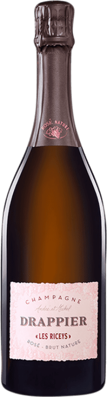 67,95 € 免费送货 | 玫瑰气泡酒 Drappier Rosé les Riceys Brut Nature A.O.C. Champagne 法国 Pinot Black 瓶子 75 cl