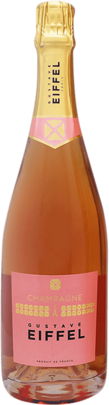 59,95 € Kostenloser Versand | Rosé Sekt Gustave Eiffel Rosé A.O.C. Champagne Frankreich Spätburgunder, Chardonnay, Pinot Meunier Flasche 75 cl