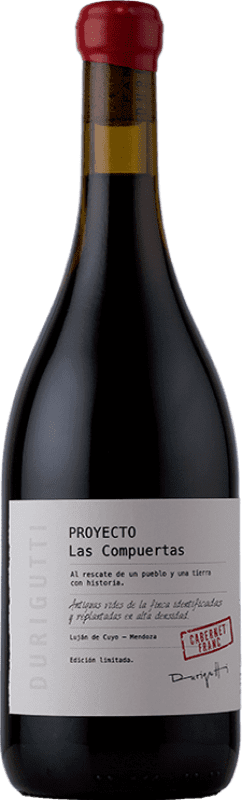 36,95 € Бесплатная доставка | Красное вино Durigutti Proyecto Las Compuertas Luján de Cuyo Аргентина Cabernet Franc бутылка 75 cl