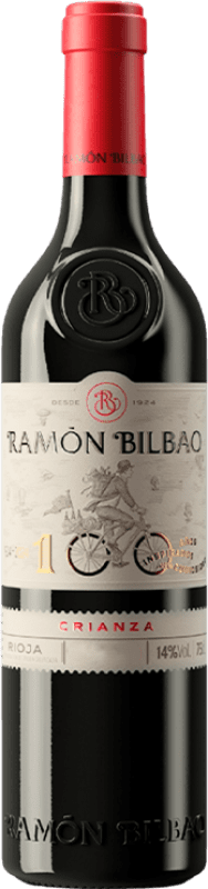 14,95 € Бесплатная доставка | Красное вино Ramón Bilbao Centenario старения D.O.Ca. Rioja Испания Tempranillo бутылка 75 cl