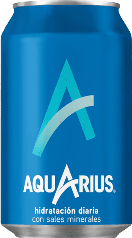0,95 € Бесплатная доставка | Безалкогольные напитки Aquarius Испания Жестяная банка 33 cl Limón — Лимон
