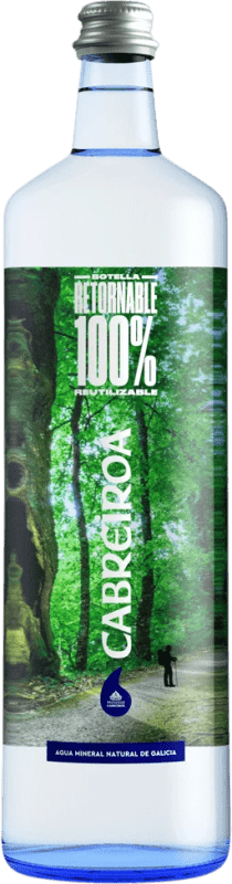 12,95 € Envío gratis | Caja de 12 unidades Agua Cabreiroá Natural Vidrio RET Galicia España Botella 1 L