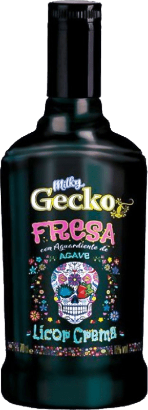 9,95 € Spedizione Gratuita | Crema di Liquore Gecko Francia 70 cl Agave, Aguardiente, Fresa — Fragola