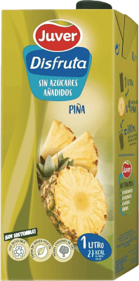4,95 € Free Shipping | Soft Drinks & Mixers Juver Disfruta Zumo de Piña Tetrabrick Spain Bottle 1 L